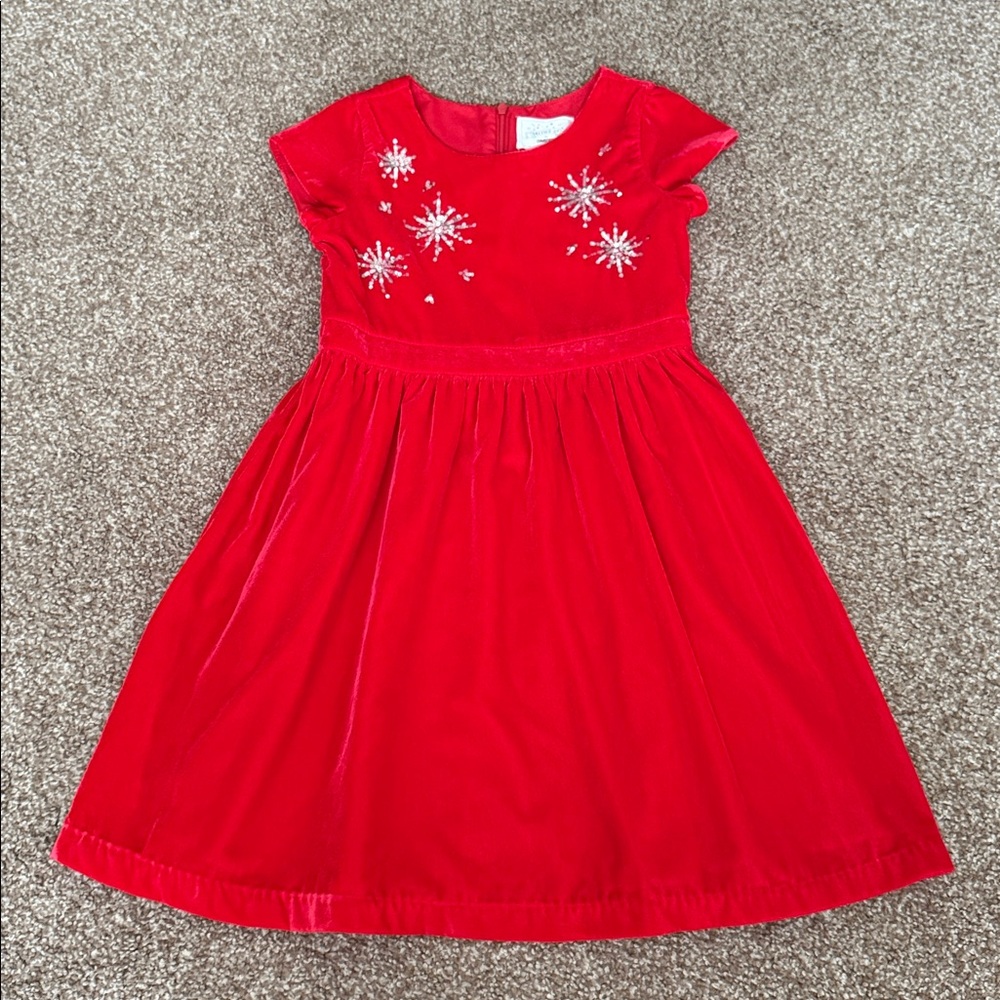 Gymboree Festive Red Velveteen Holiday Dress